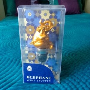 NEW Gold Elephant Wine Stopper by Wild Eye Designs New in Box